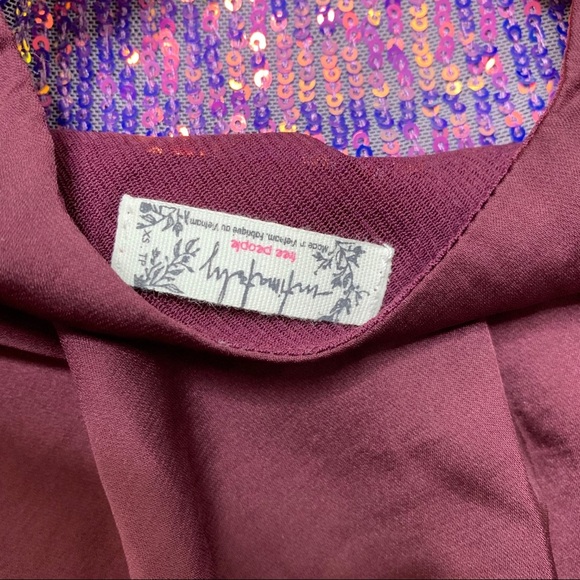 Free People Turn It On Cami Sequined Top Sz XS - Picture 6 of 8